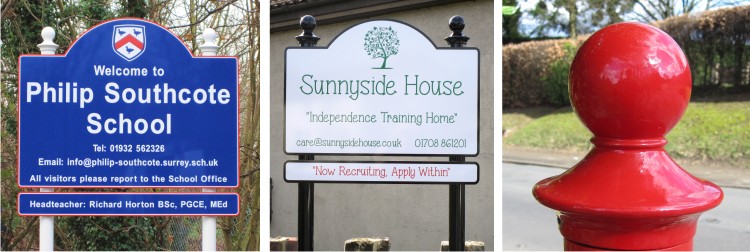 External Aluminium School Signs on posts